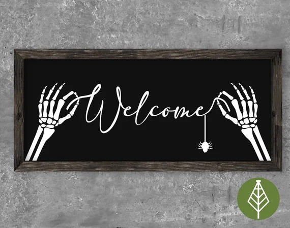 Welcome Halloween SVG, happy halloween sign, front porch decor svg, skeleton hand decor, Hallowee... | Etsy (US)