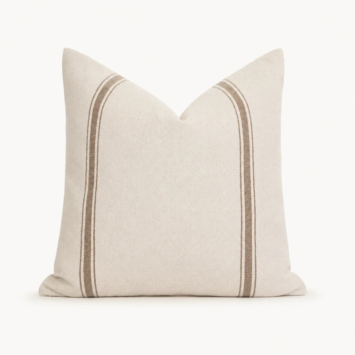 Mae Stripe Pillow Cover | Brown on Natural Cotton | Danielle Oakey Interiors INC