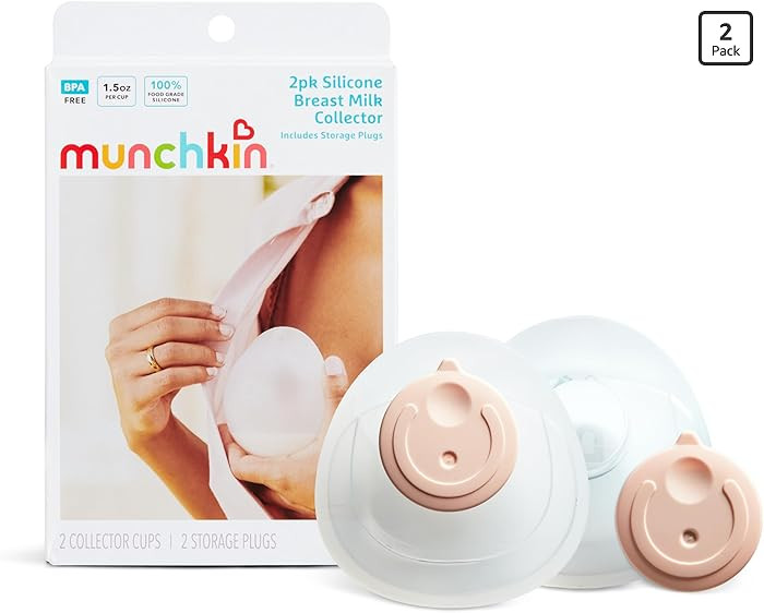 Munchkin Breast Milk Collector Cups with Storage Plug, Food Grade Silicone, BPA Free, 1.5 Ounces ... | Amazon (US)