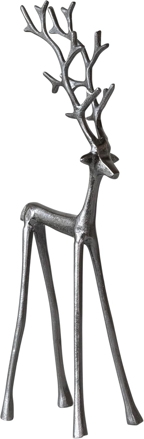 Creative Co-Op Thin Shaped Cast Aluminum Reindeer, Gunmetal Finish | Amazon (US)