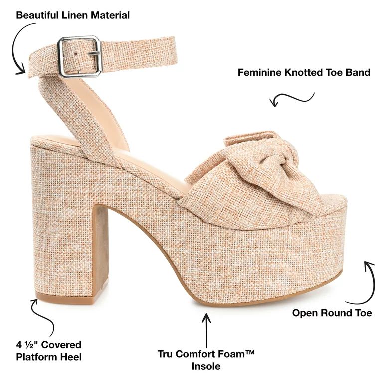 Journee Collection Womens Zenni Tru Comfort Foam Bow Detail Platform Sandals | Walmart (US)