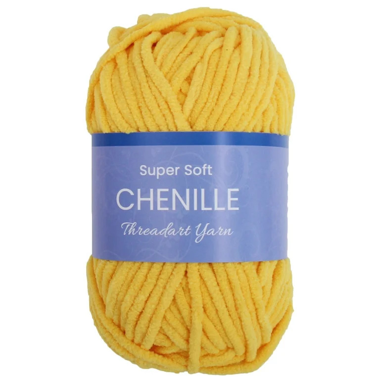 ThreadArt Chenille Yarn for Crocheting, Knitting, Amigurumi, Super Soft Plush Velvet Yarn - 50 Gr... | Walmart (US)