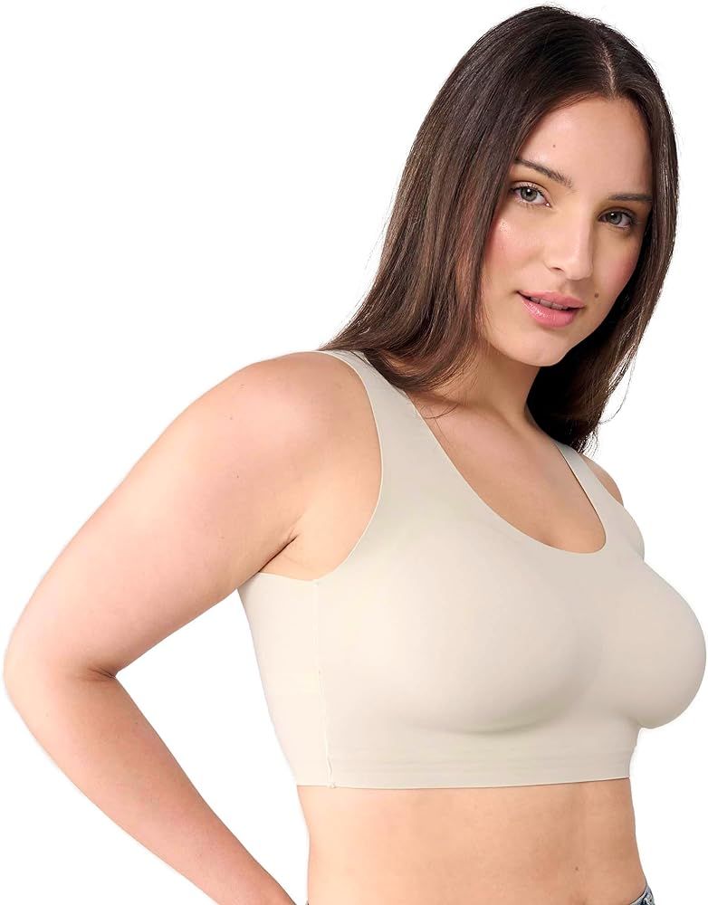Floatley to The T-Shirt Scoop Neck Bra for Women, Silky Comfort Wirefree Seamless Grip Band Pullo... | Amazon (US)