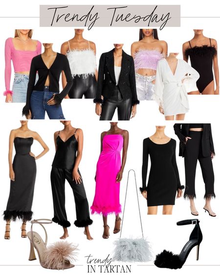 Trendy Tuesday- Feathers under $200!

Feather top, tank top, long sleeve top, feather dress, bodysuit, blazer, wrap dress, jumpsuit, heels, pants, maxi dress, purse, holiday outfit, holiday dress, Christmas dress, Christmas outfit 

#LTKHoliday #LTKshoecrush #LTKSeasonal