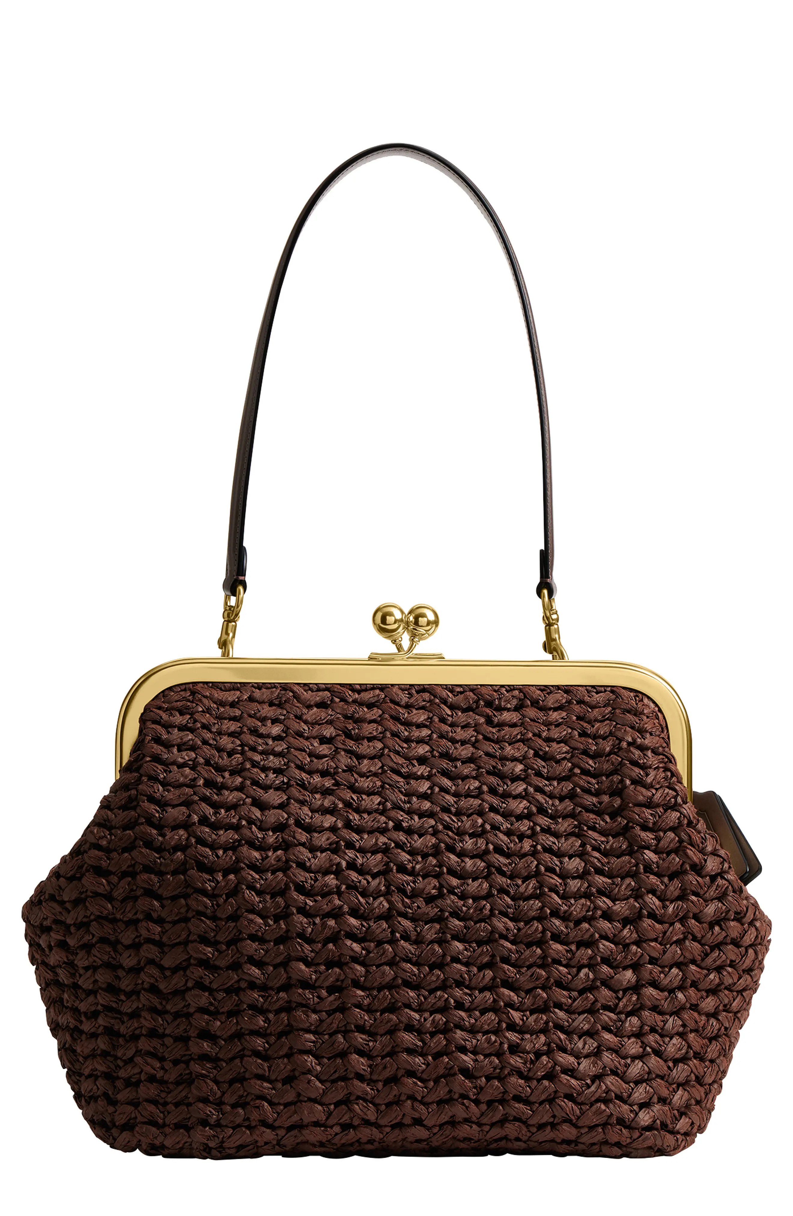 Large Kisslock Woven Straw Frame Bag (Women) | Nordstrom | Nordstrom