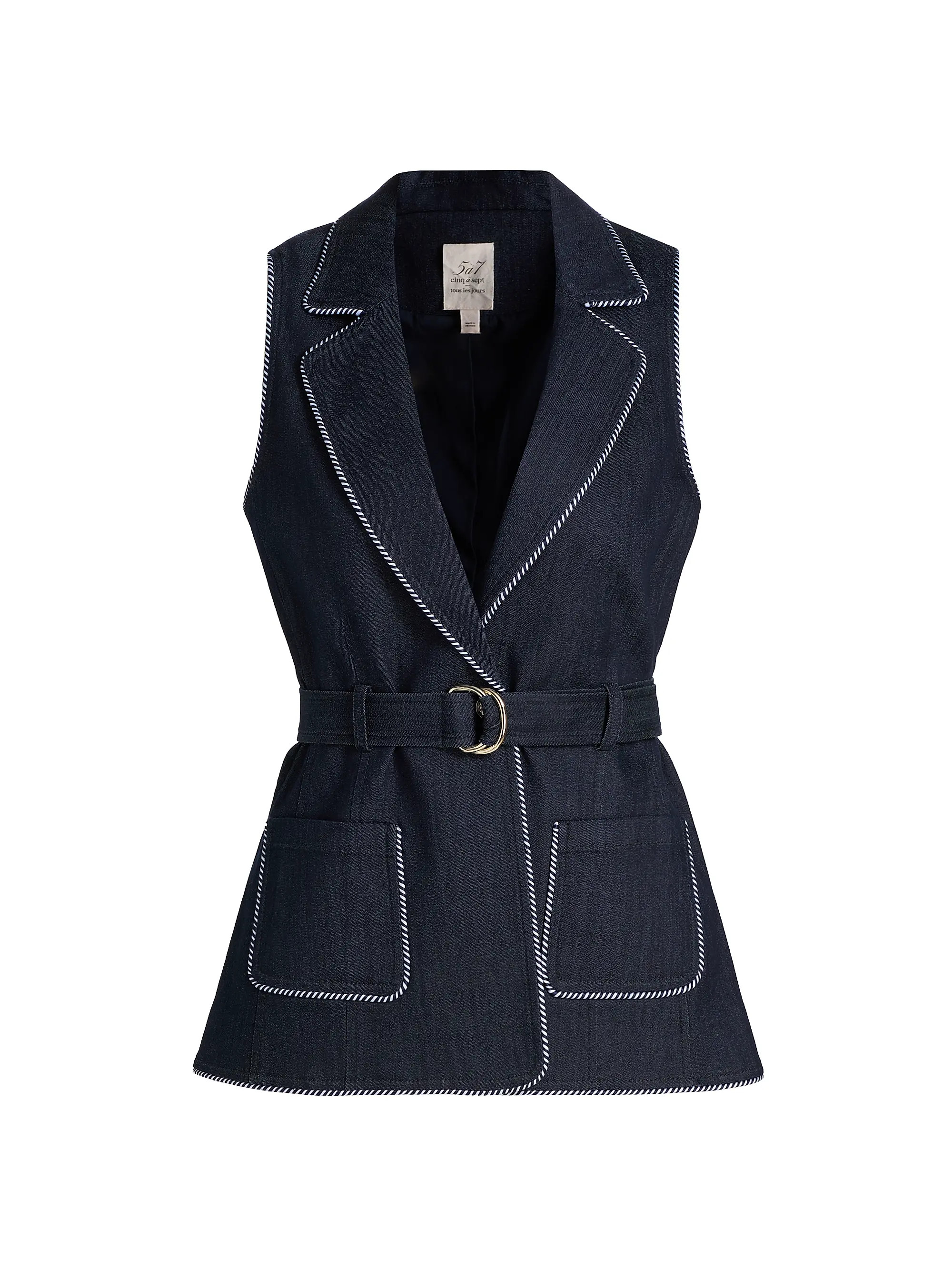 Cinq à Sept Andrea Twisted-Trim Vest | Saks Fifth Avenue | Saks Fifth Avenue