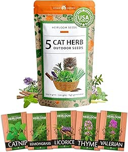 2100+ Cat Grass Seeds - Catnip Seeds, Lemongrass, Licorice, Thyme Seeds, Valerian - Grow Cat Gras... | Amazon (US)
