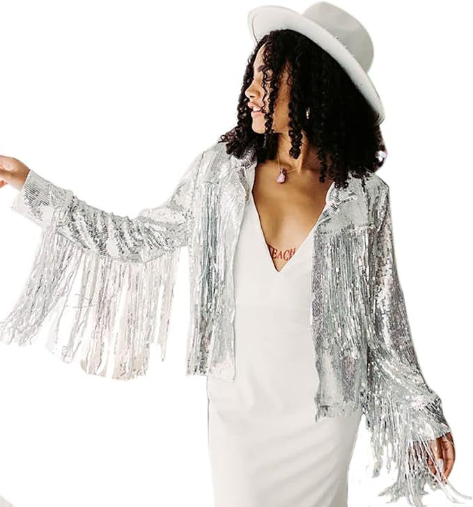 Sequin Fringe Jacket Disco Theme Country Dolly Theme Bridal Trends 2022 | Amazon (US)