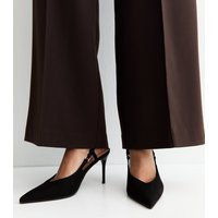 Women's Black Embossed Slingback Court Shoes Vegan New Look | New Look (UK)
