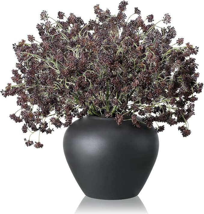 Thiccywoov 10 Pcs Plum Faux Berry Stems Artificial Dusty Sedum Berry Stems Picks Branches Faux Sp... | Amazon (US)