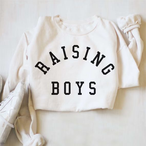 RAISING BOYS® Sweatshirt  Raising Boys Sweater Mom of Boys | Etsy | Etsy (US)