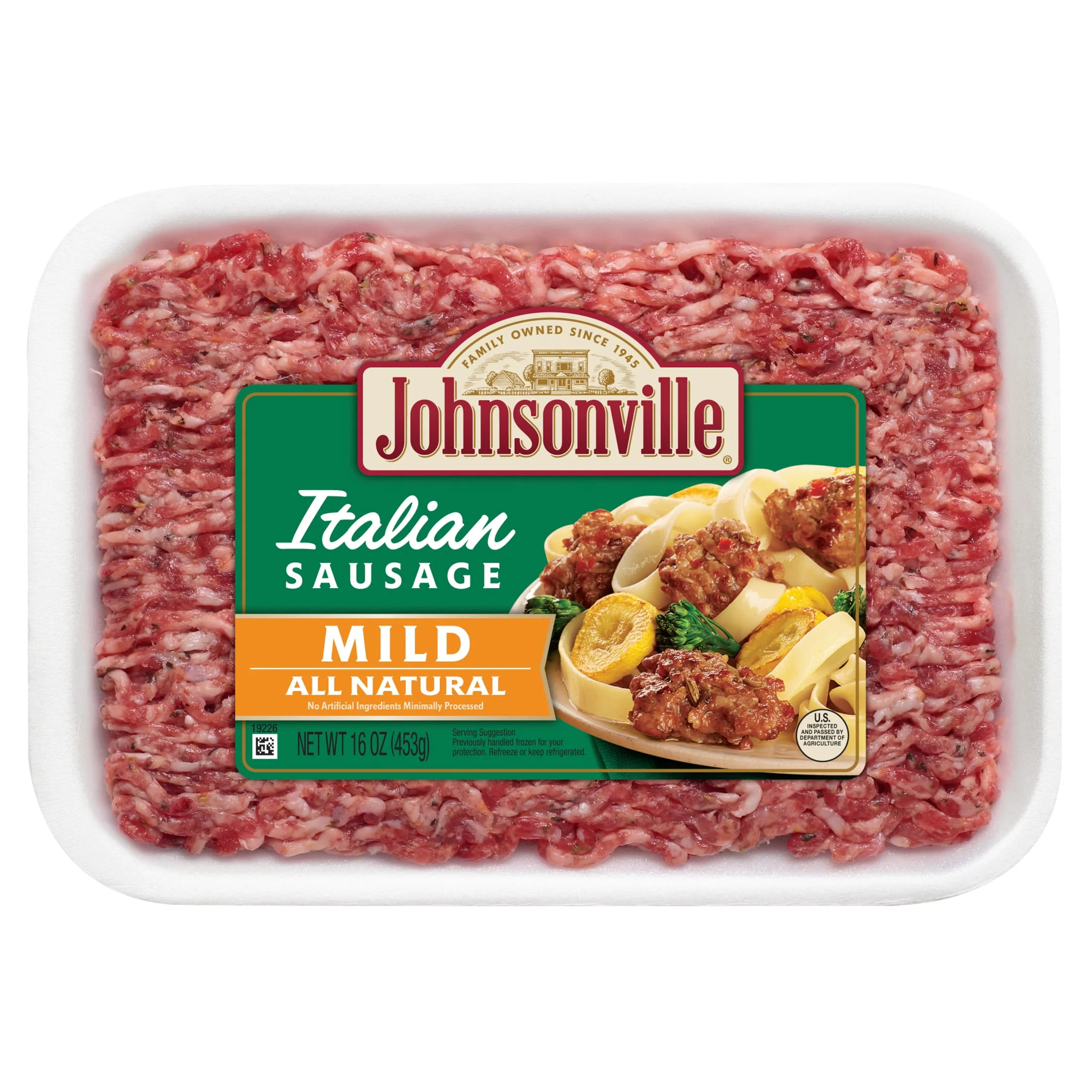 Johnsonville Mild Italian Ground Pork Sausage, 1 lb Tray - Walmart.com | Walmart (US)