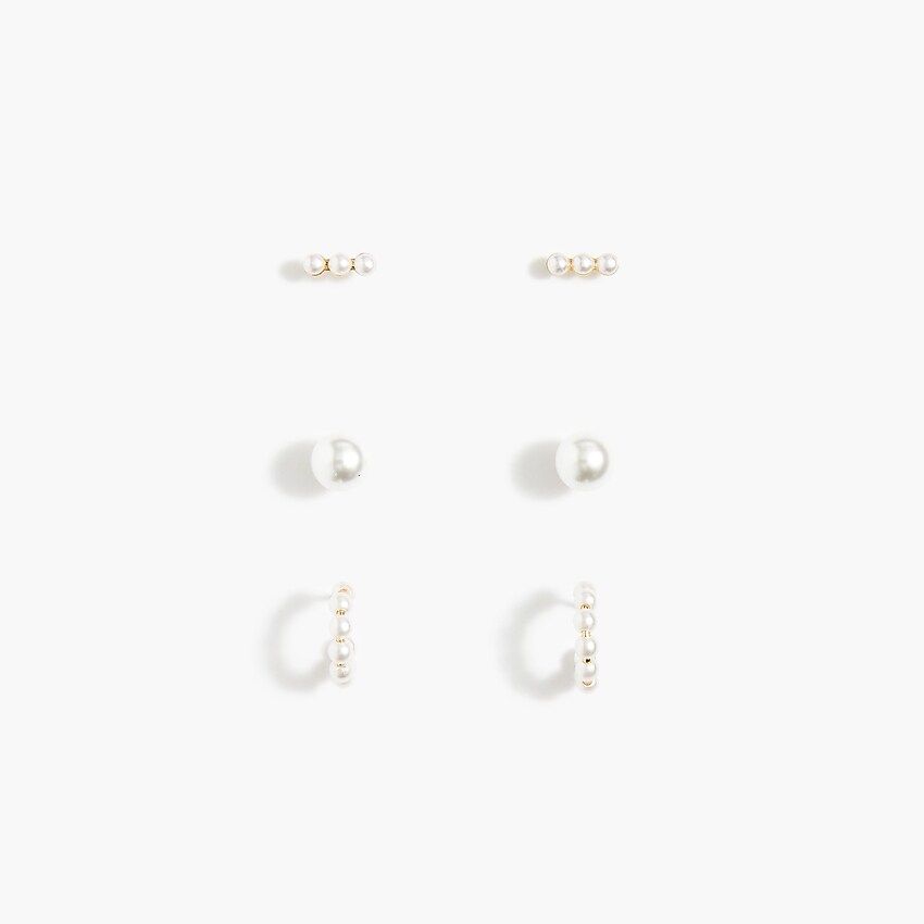 Pearl earrings set-of-three | J.Crew Factory