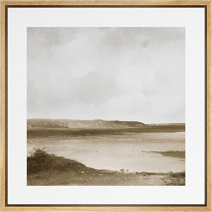 SIGNWIN Framed Canvas Print Wall Art Aerial View Cloudy Stormy Desert Landscape Nature Wilderness... | Amazon (US)