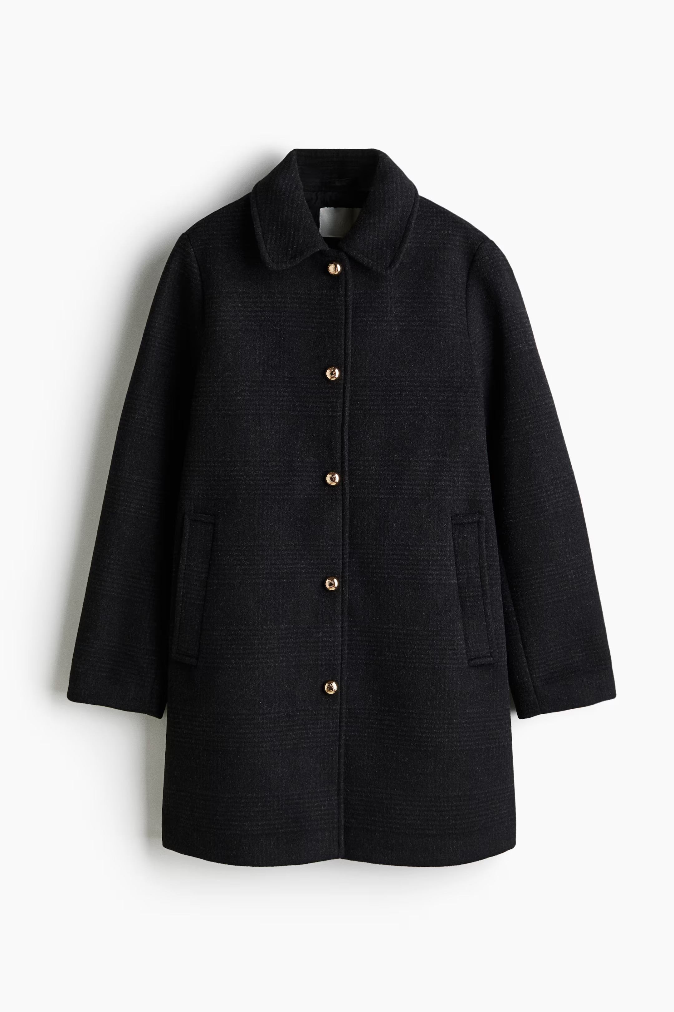 Wool-Blend Car Coat - Black - Ladies | H&M US | H&M (US + CA)