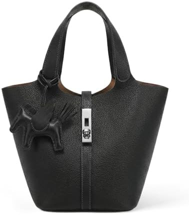 Tote Bag for Women Vegan Leather Bucket Purse for Women Top Handle Handbag Shoulder Bag with Deta... | Amazon (US)