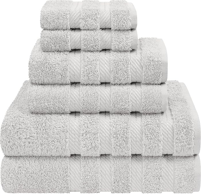 American Soft Linen Luxury 6 Piece Towel Set, 2 Bath Towels 2 Hand Towel 2 Washcloths, 600 GSM 10... | Amazon (US)