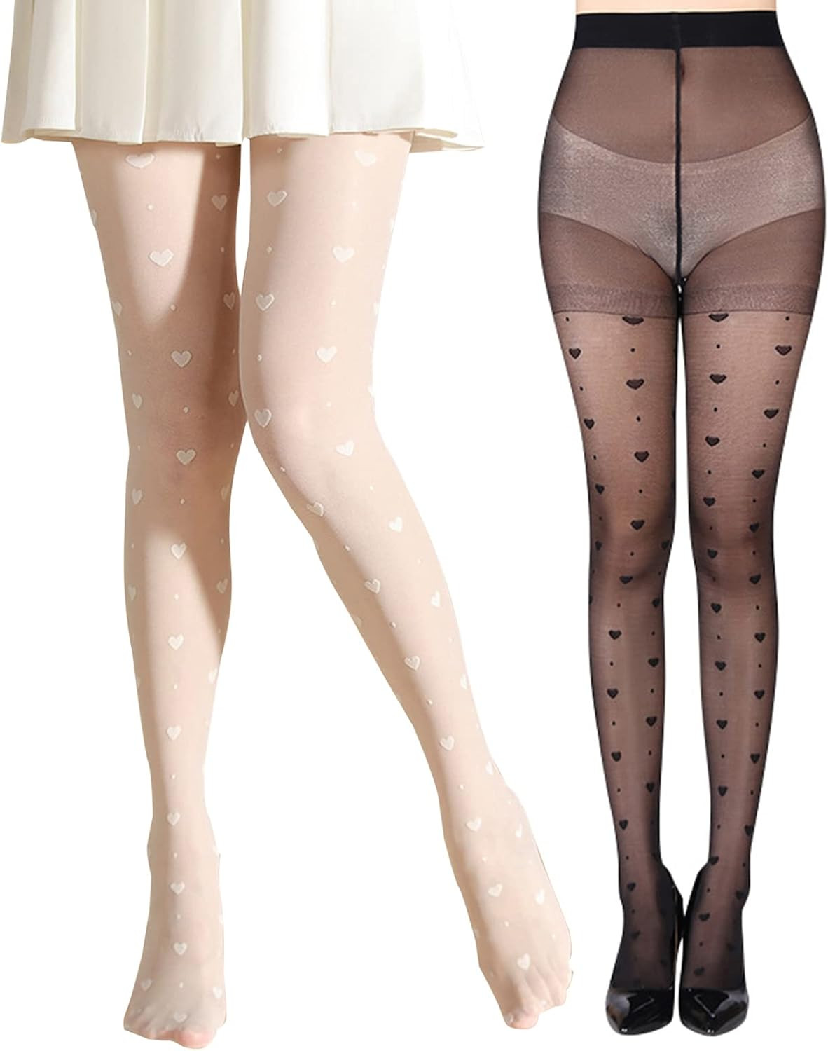 High Waist Sheer Tights Pantyhose for Women 2 Packs Pattern Mesh Stockings Thigh High Footed Legg... | Amazon (CA)