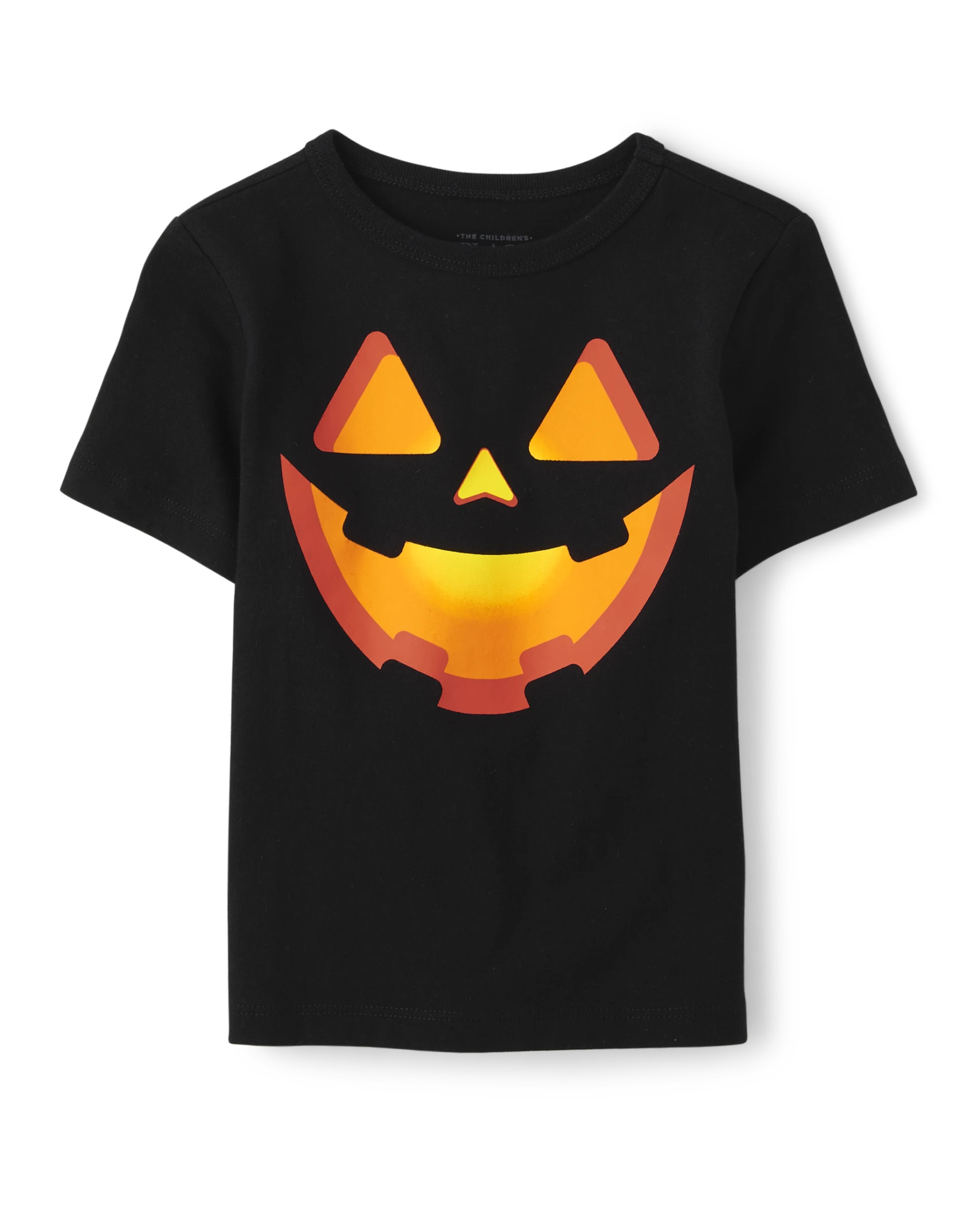 Baby And Toddler Boys Jack-O-Lantern Face Graphic Tee - black | The Children's Place