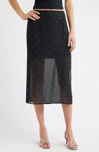 Embellished Chiffon Midi Skirt | Nordstrom