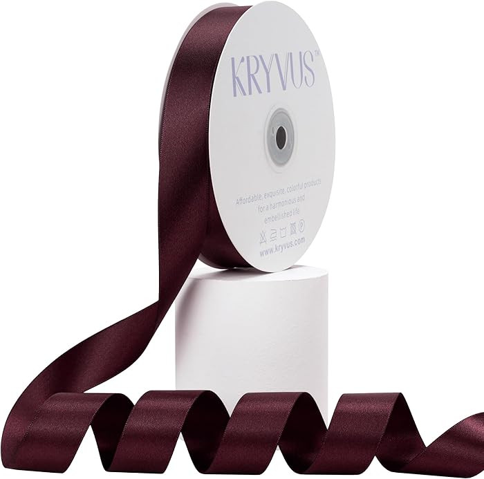 Burgundy Satin Ribbon, Double Faced 1 Inch X 50 Yards Burgundy Ribbon, Premium Satin Ribbon for G... | Amazon (US)