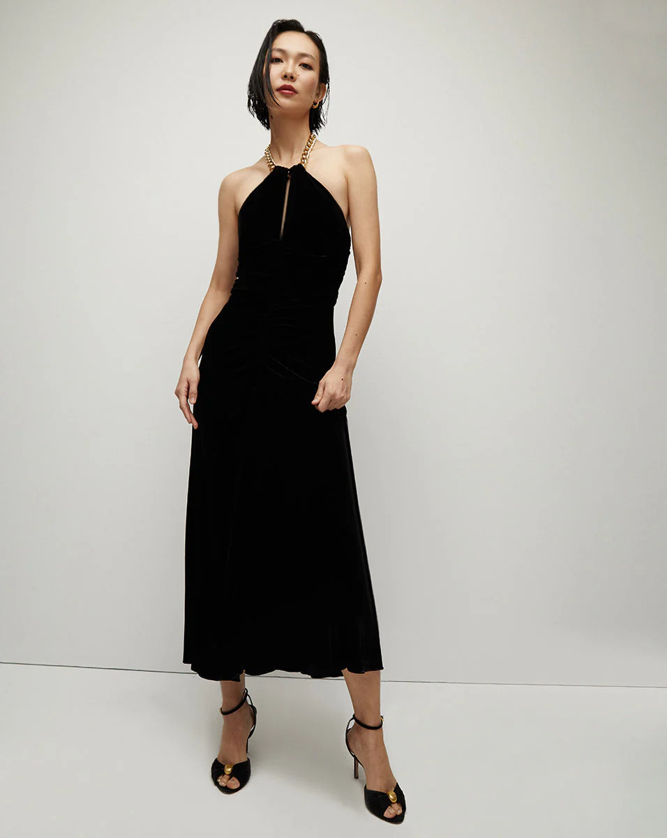Josette Velvet Halter Dress | Veronica Beard