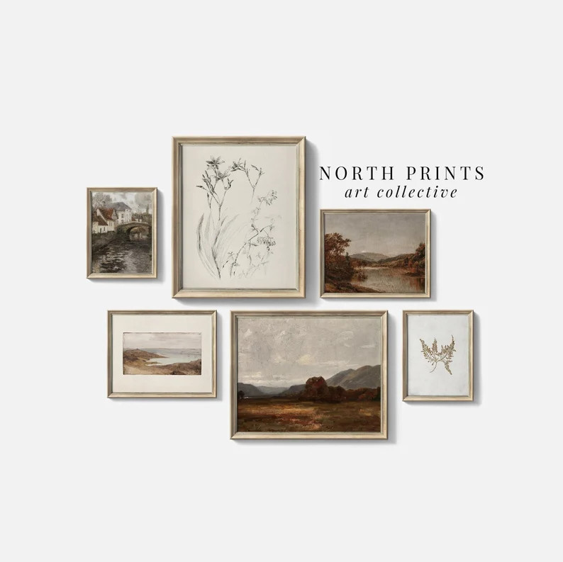 Autumn Gallery Wall Art SET of Six | Country Art Prints for Dining Room | Warm Tone Artwork | Nor... | Etsy (US)