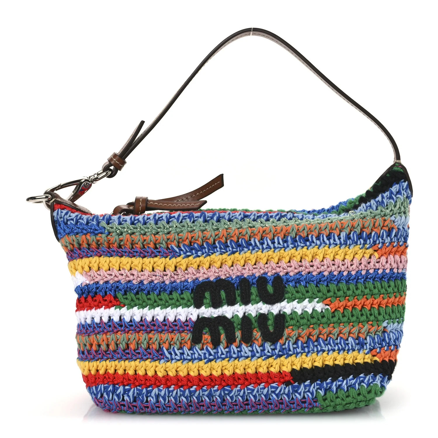 Fabric Crochet Pouch Multicolor | FASHIONPHILE (US)