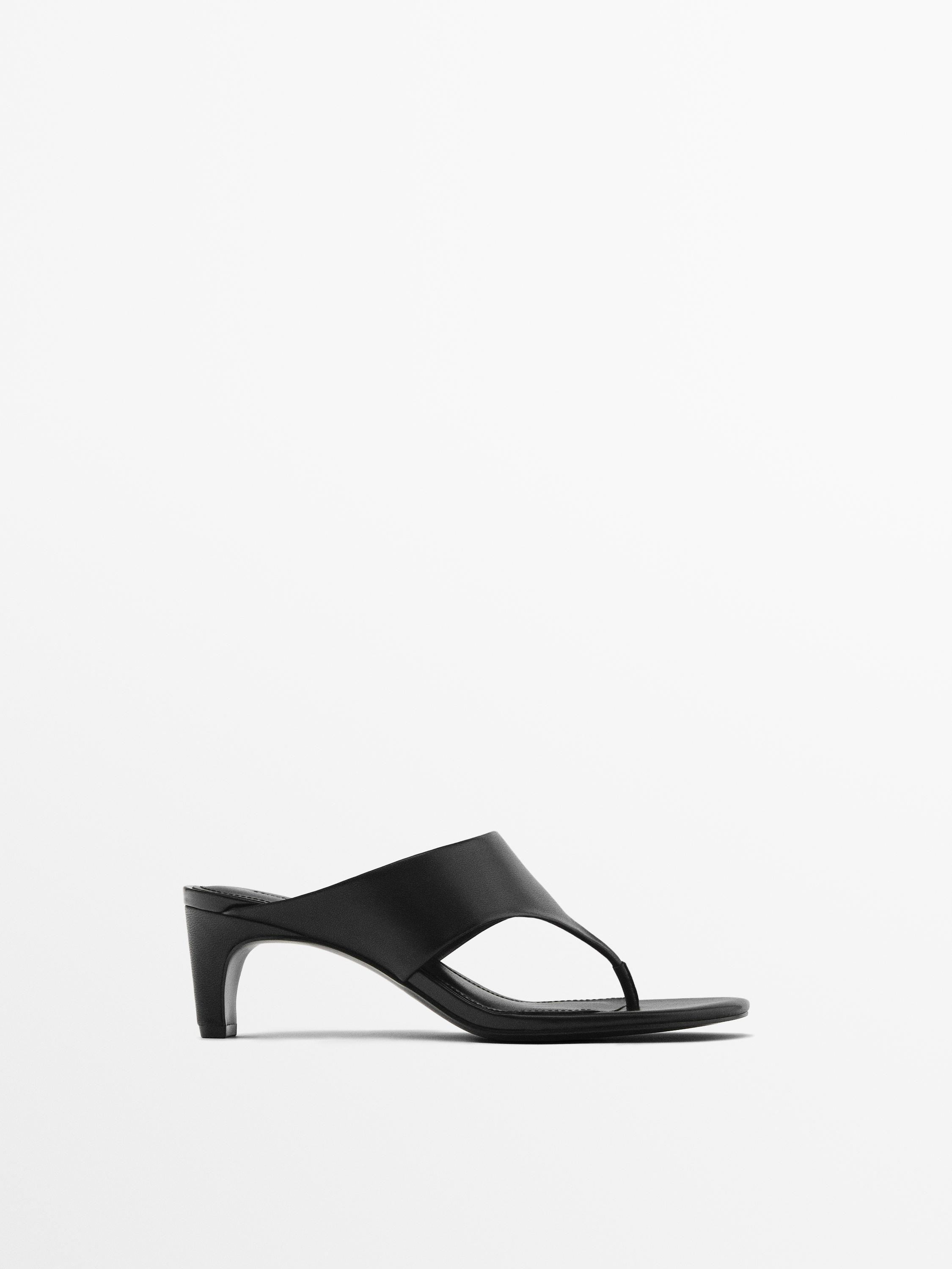 Heeled sandals made of nappa leather | Massimo Dutti DE