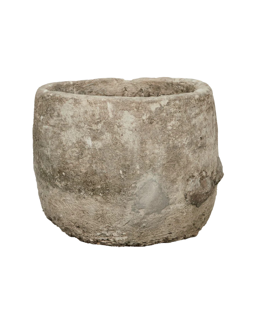 Olive Ateliers Vintage Limestone Trough - Round from Indonesia - Planters, Fountains, & Water Fea... | Olive Ateliers