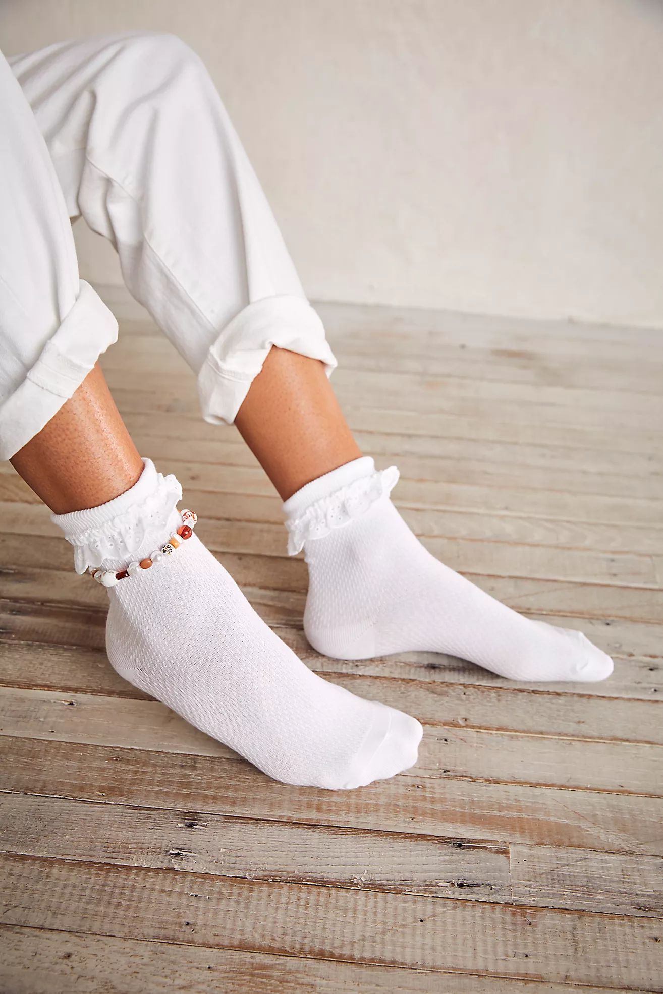 Lele Sadoughi Set Of 3 Cindy Ruffle Socks | Free People (Global - UK&FR Excluded)
