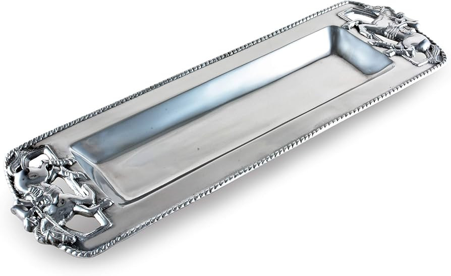 Arthur Court Metal Aluminum Thoroughbred Horse Oblong Serving Silver Tone Party Tray Equine Déco... | Amazon (US)