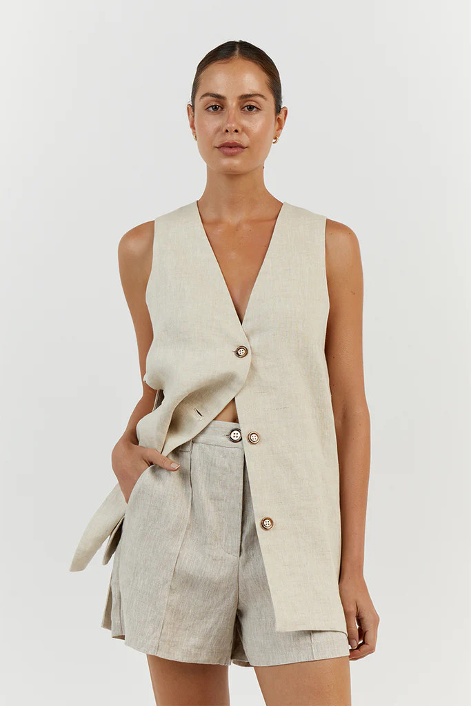 LOGAN NATURAL LINEN SHORT | DISSH