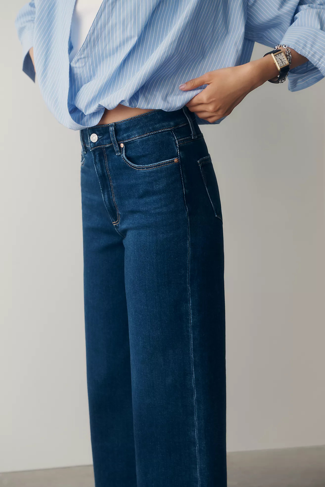 PAIGE Anessa 27" High-Rise Crop Wide-Leg Jeans | Anthropologie (US)