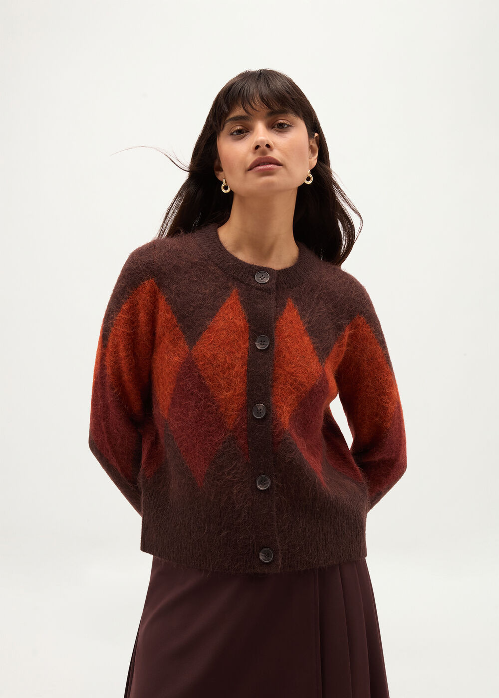 Izzy Argyle Cardigan With Wool | Hobbs UK | | Hobbs