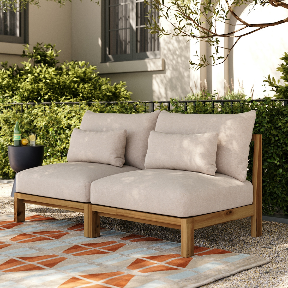 Cove 68.5" Outdoor Armless Modular Loveseat - Basket Beige | Article