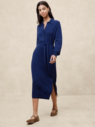 Buttoned Midi Sweater Dress | Banana Republic Factory