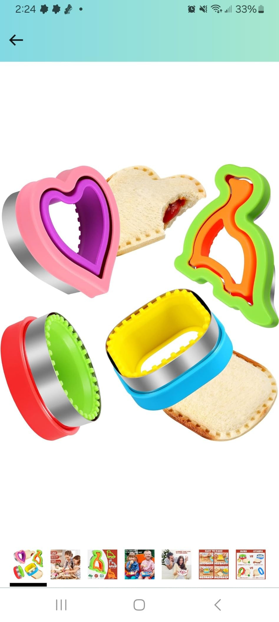 HINZER Sandwich Cutter and Sealer Set Uncrustables Maker 4 Pcs Bread Decruster Pancake Maker Hear... | Amazon (US)