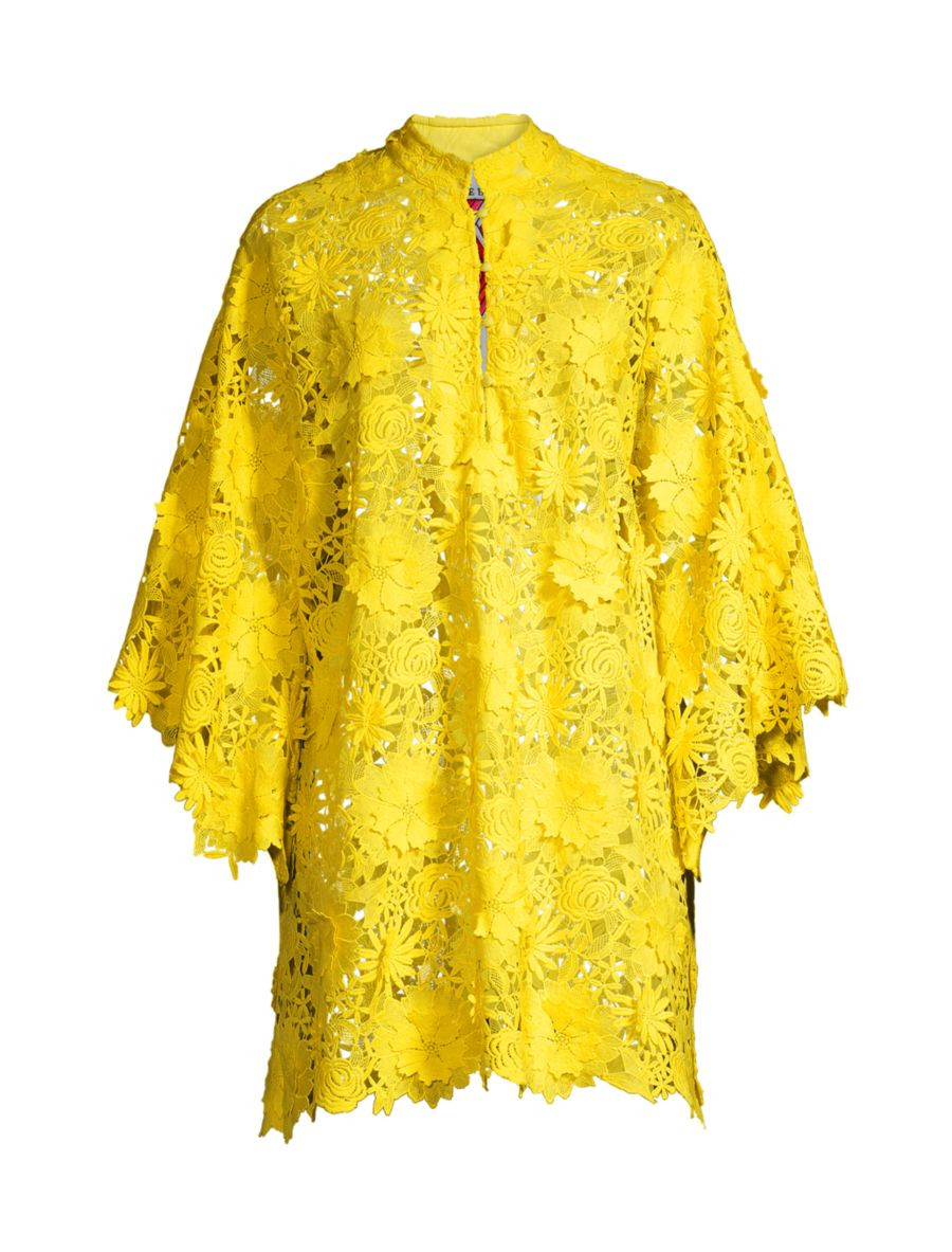 La Vie Style House 60's Lace Floral Mini Caftan | Saks Fifth Avenue