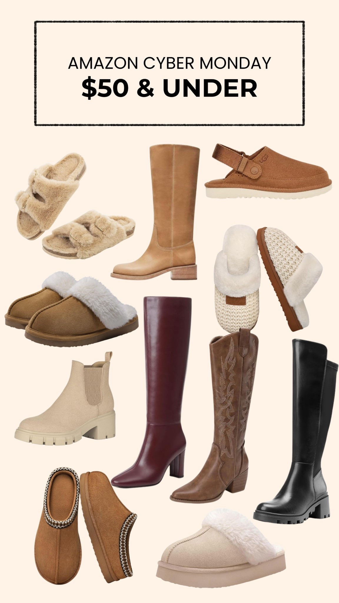 $50 AND UNDER BOOTS & SLIPPERS! 👞👢 

#LTKCyberWeek #LTKHome #LTKGiftGuide