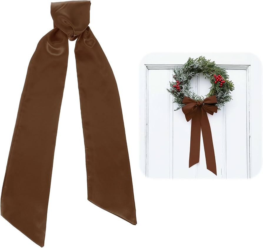 uxcell 2 Pcs Wreath Sash for Front Door 58" x 4" Blank Wreath Satin Sash Plain Wreath Accessories... | Amazon (US)