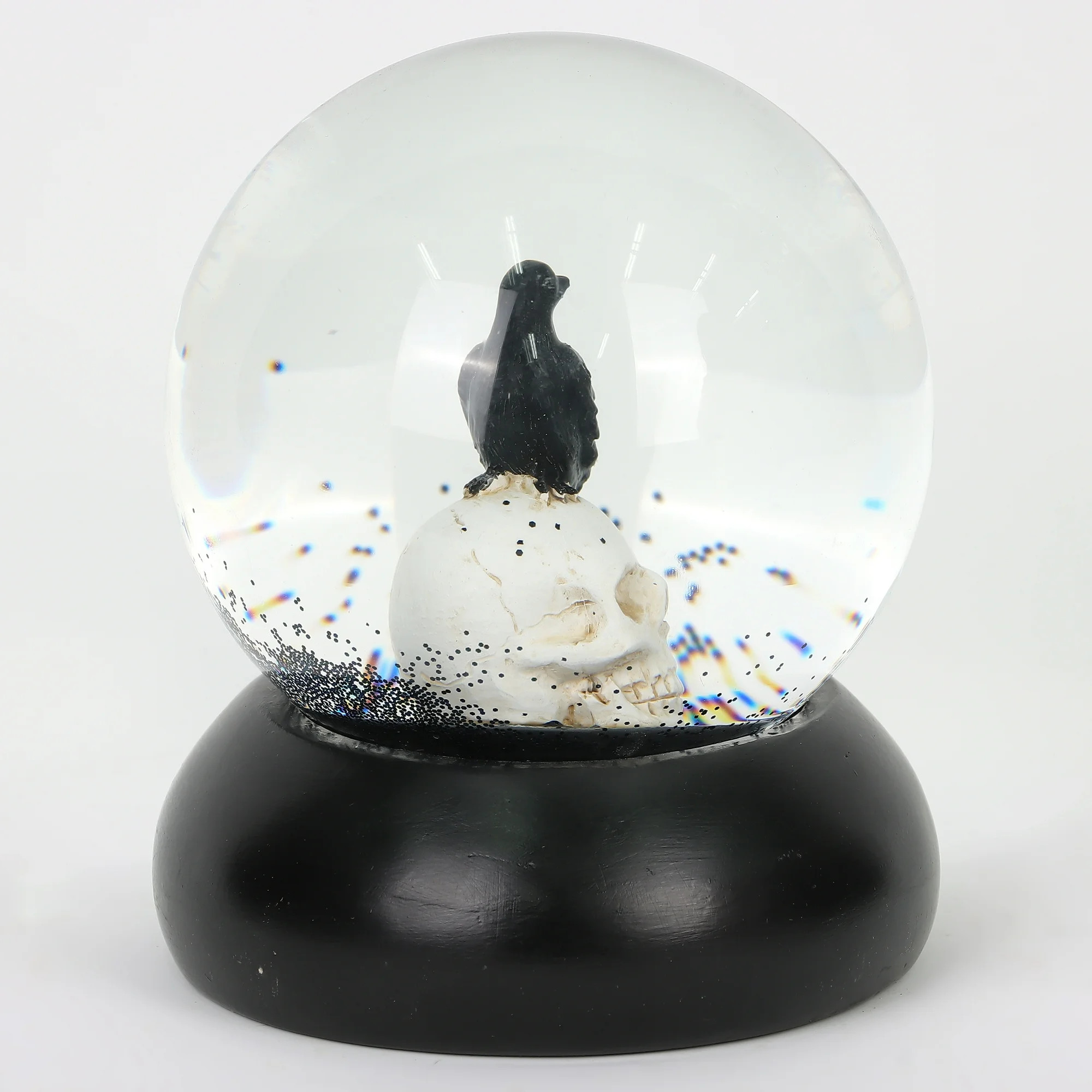 Skull and Raven Water Globe Tabletop Decoration, Black, 5.5", Halloween by Way To Celebrate | Walmart (US)