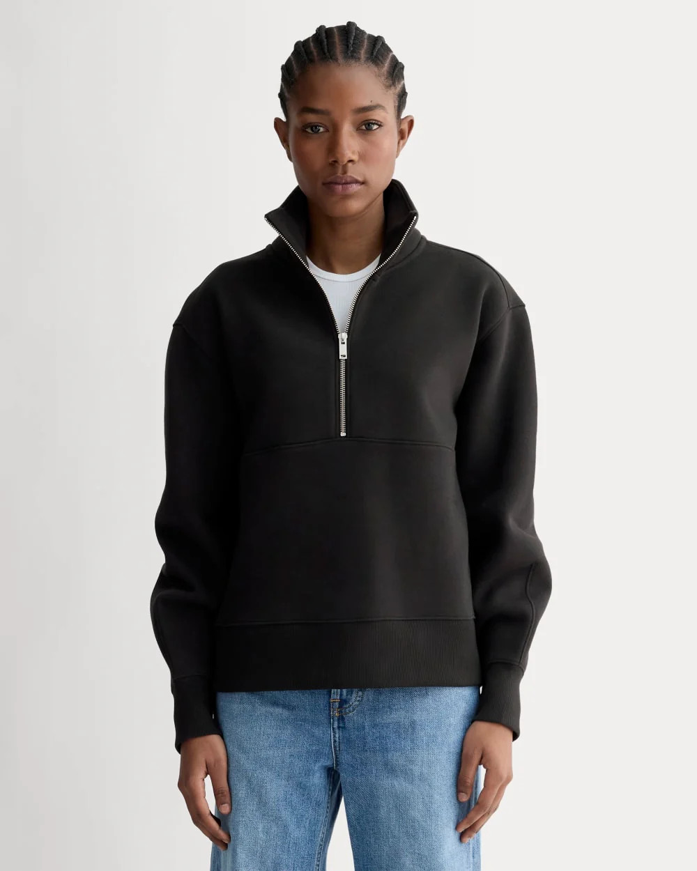 Luxe Fleece Half-Zip Sweatshirt | Black | Everlane