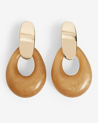 Swirled Resin Circle Doorknocker Earrings | Express