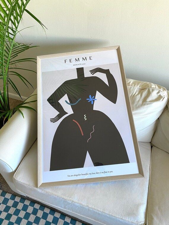 FEMME Art Print by Meroon Minimal Woman Wall Art Black Women | Etsy | Etsy (US)