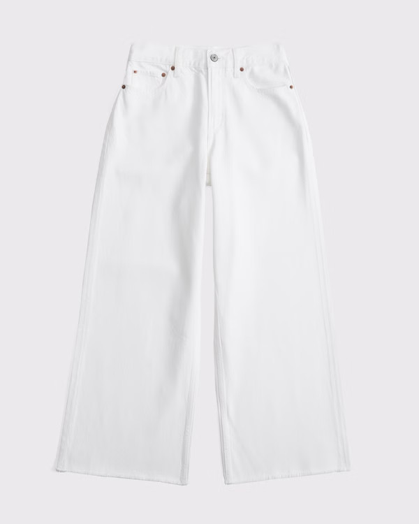 Curve Love High Rise Cropped Wide Leg Jean | Abercrombie & Fitch (US)