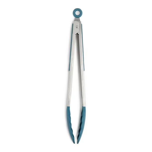 Thyme & Table Food Safe Heat Resistant Silicone Tongs, Blue - Walmart.com | Walmart (US)