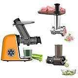 Qisebin Slow Juicer Masticating Juicer Machine, Juicers Whole Fruit & Vegetable with Dual-Stage Quie | Amazon (US)