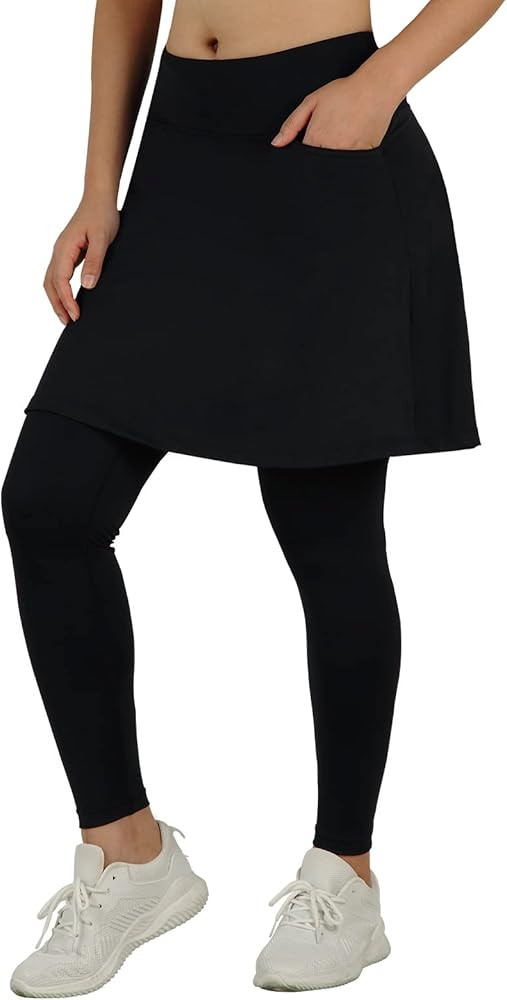 BELE ROY Athletic Skirt with Leggings Tennis Skirted Legging for Women with Pocket | Amazon (US)