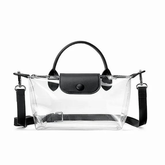 Clear Bag for Stadium Approved Small Purse Handbags for Concerts Sports Events（black) | Walmart (US)